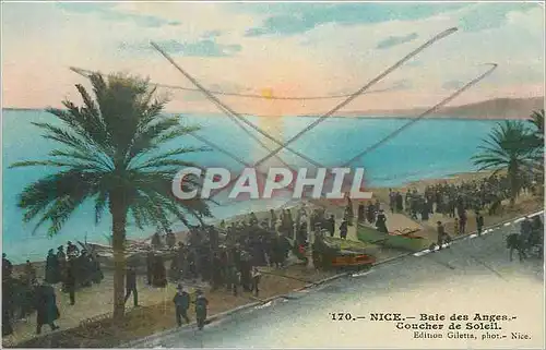 Cartes postales 170 nice baie des anges coucher de soleil