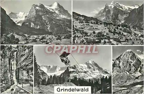 Moderne Karte Grindelwald mit gletscherschlucht u firstbann