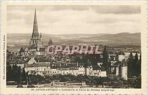 Cartes postales 28 Autun antique cathedrale et tours de defense moyen age