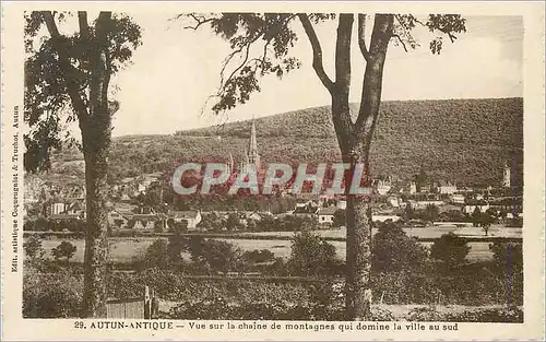 Cartes postales 29 autun antique vue sur la chaine de montagnes qui domine la ville au sud