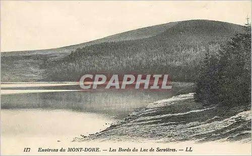 Cartes postales 117 environs du mont dore les bords du lac de servieres