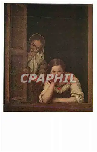 Cartes postales 642 a girl and her duenna by murillo(1617 1682) widener collection
