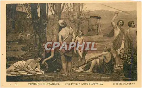 Cartes postales Puvis de chavannes pro patria ludus(detail) musee d amiens