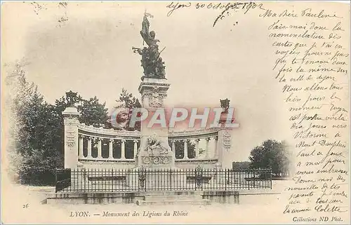 Ansichtskarte AK Lyon monument des legions du rhone (carte 1900)