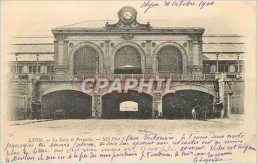 Cartes postales Lyon la gare de perrache (carte 1900)