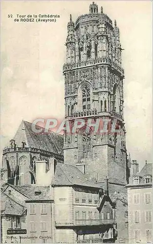 Cartes postales 52 tour de la cathedrale de rodez(aveyron)