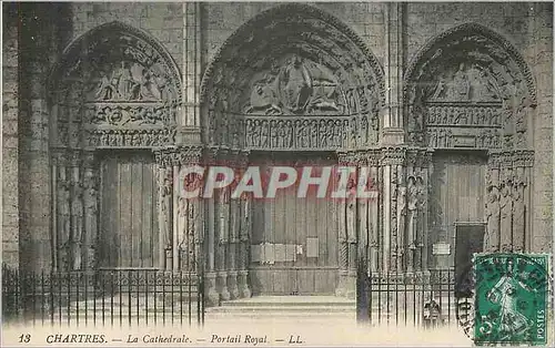 Cartes postales 13 chartres la cathedrale portail royal