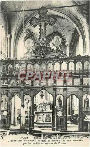 Cartes postales Paris eglise saint julien le pauvre