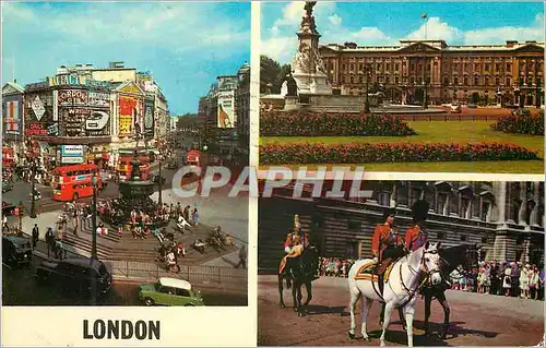 Cartes postales moderne London Piccadilly Circus Buckingham Palace HM The Queen And HRH Prince Philip