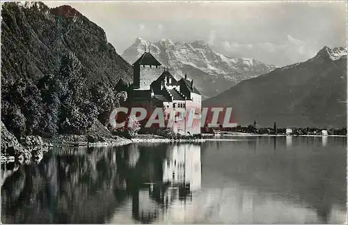 Cartes postales moderne Lac Leman Chateau De Chillon et les Dents du Midi