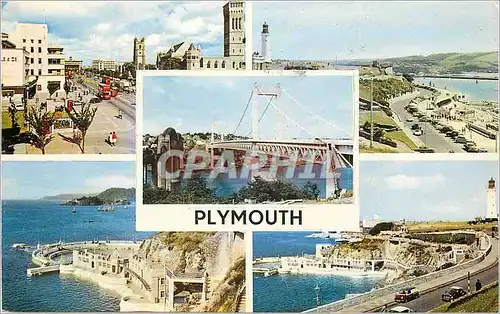 Cartes postales moderne Plymouth Royal Parade and Guildhall Tamar Bridge Lido Pool and Brake's Island The Hoe Terraces