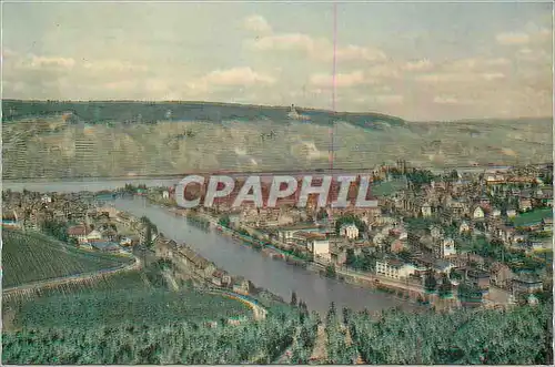 Moderne Karte Bingen am Rhein Nahemundung