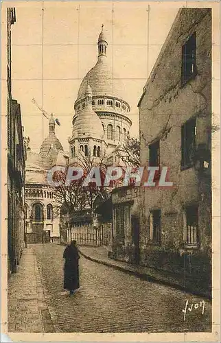 Cartes postales Paris en Flanant La Basilique du Sacre Coeur Vue de la Rue du Chevalier de la Barrre