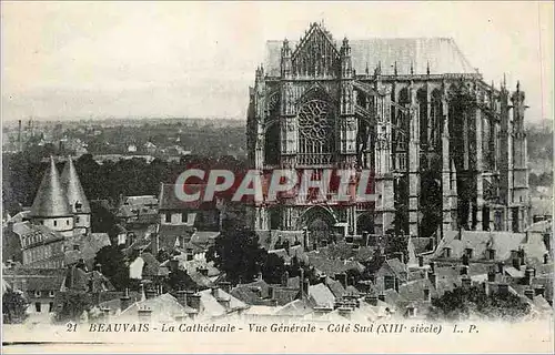 Cartes postales Beauvais La Cathedrale Vue Generale Cote Sud (XIII Siecle)