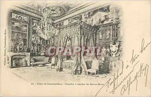 Ansichtskarte AK Palais de Fontainebleau Chambre a Coucher des Reines Meres