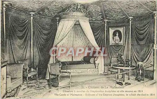 Cartes postales Chateau de la Malmaison Chambre a coucher de l'Imperatrice Josephine ou Elle Mourut en 1814