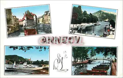 Cartes postales moderne Annecy Le Palais de L'Ile Le Port La Baie D'Albigny Le Pont des Amours