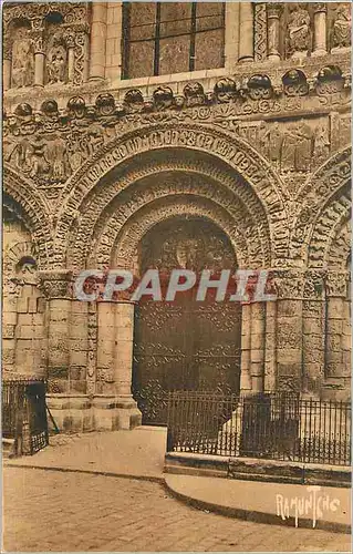 Ansichtskarte AK Poitiers Portail de Notre Dame La Grande XIIe Siecle Splendide Facade (Immense bas relief Repres