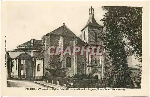Cartes postales Poitiers (Vienne) Eglise Saint Hilaire Le Grand Facade Nord (Xe et XIe Siecles)