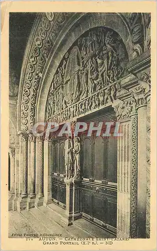 Cartes postales Autun Cathedrale Saint Lazare Grand Portail (XIe s) ND
