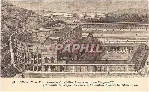 Cartes postales Orange Vue D'Ensemble du Theatre Antique dans Son Etat Primitif (Reconstitution d'apres les Plan