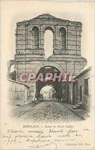 Cartes postales Bordeaux Les Ruines du Palais Gallien (carte 1900)