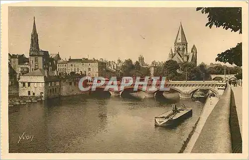 Ansichtskarte AK Metz (Moselle) Le Moyen Pont