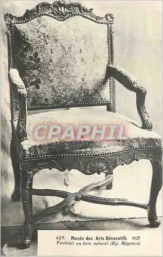 Cartes postales Musee des Arts Decoratifs ND Fauteuil en Bois Naturel (Ep Regence)
