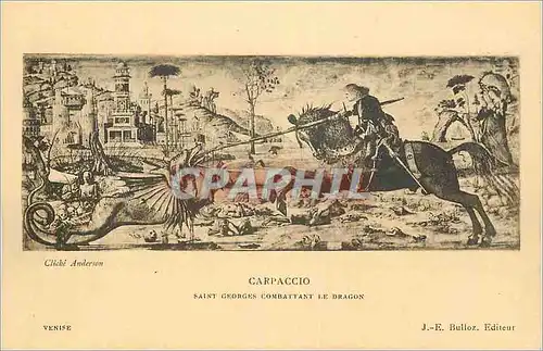 Ansichtskarte AK Carpaccio Saint Georges Combattant le Dragon Venise