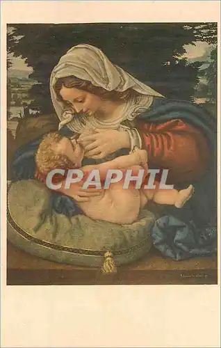 Cartes postales La Vierge au Cussin Vert Andrea Solari Paris Musee Louvre