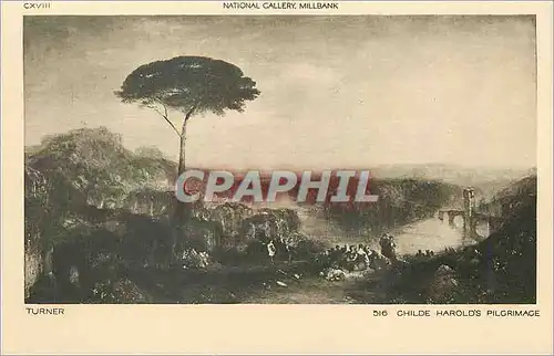 Cartes postales Turner Childe Harold's Pilgrimage National Gallery Millbank