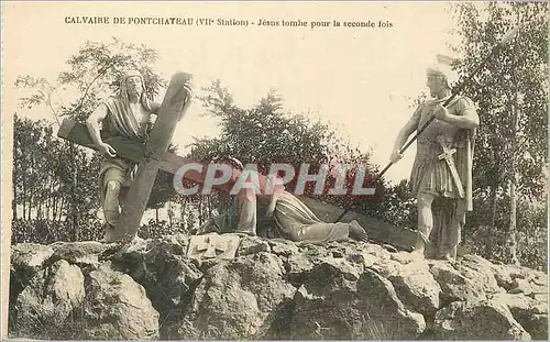 Cartes postales Calvaire de PontCchateau (VIIe Station) Jesus Tombe pour la Seconde Fois