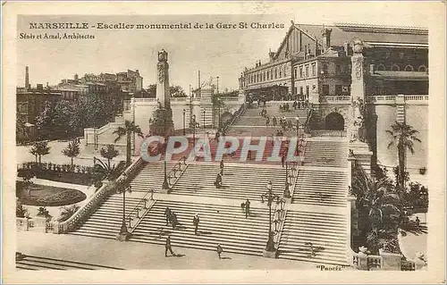 Cartes postales Marseille Escalier Monumental de la Gare St Charles