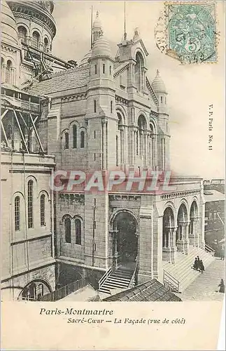 Cartes postales Paris Montmartre Sacre Coeur La facade (Vue de Cote)