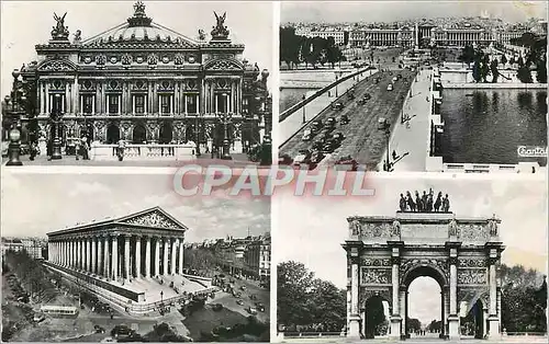 Cartes postales moderne Vue Generale de la Place de la Concorde Eglise de la Madeleine Le carrousel Perspective L'Arc de