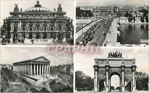 Moderne Karte Vue Generale de la Place de la Concorde Eglise de la Madeleine Le carrousel Perspective L'Arc de