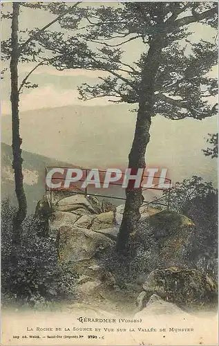 Ansichtskarte AK Gerardmer (Vosges) La Roche de la Source et Vue sur la Vallee de Munster
