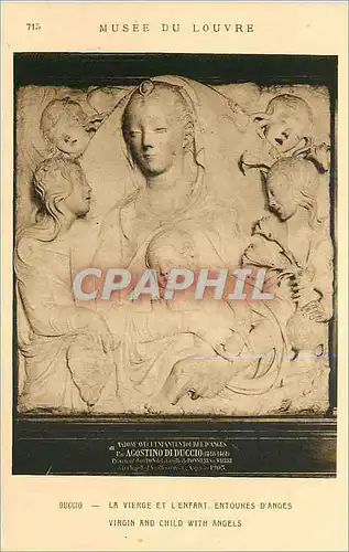 Cartes postales Duccio La Vierge et L'Enfant Entoures d'Anges