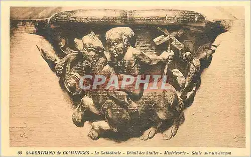 Cartes postales Saint Bertrand de Comminges La Cathedrale Detail des Stalles Misericorde Genie sur un Dragon