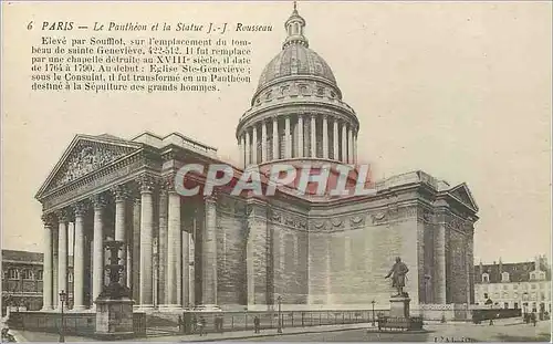 Ansichtskarte AK Paris Le Pantheon et la Statue J J Rousseau