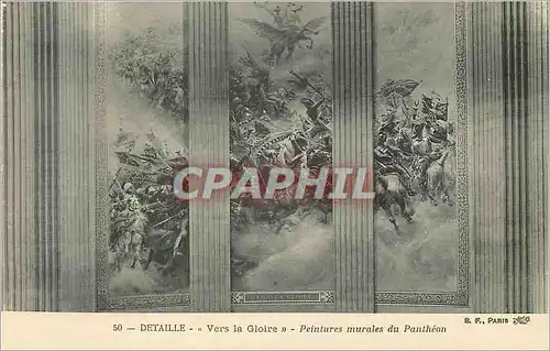 Cartes postales Detaille vers la Gloire Peintures Murales du Pantheon