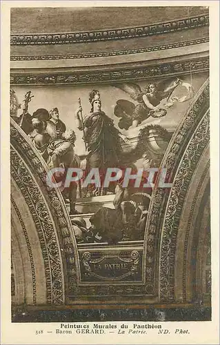 Cartes postales Peintures Murales du Pantheon Baron Gerard La Patrie