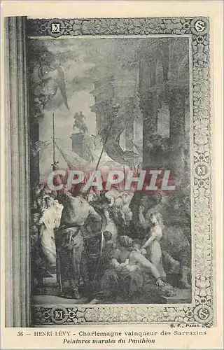 Ansichtskarte AK Henri Levy Charlemagne Vainqueur des Sarrazins Peintures Murales du Pantheon