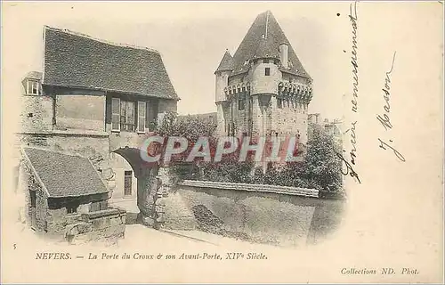 Cartes postales Nevers La Porte du Croux et Son Avant Porte XIVe Siecle (carte 1900)