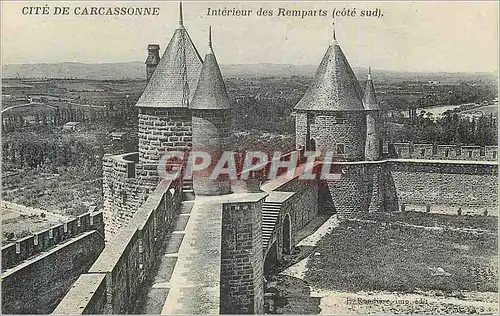 Ansichtskarte AK Le cite de Carcassonne Interieur des Remparts (Cote sud)