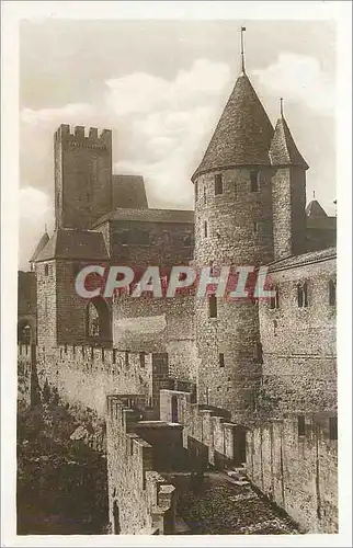 Ansichtskarte AK Carcassonne (cite) Le Pont Pinte Defense Exterieure du Chateau LL
