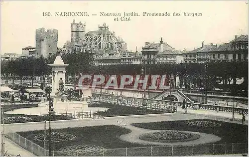 Cartes postales Narbonne Nouveau Jardin Promenade des Barques et cite