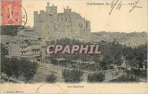 Cartes postales Narbonne le 1907 Vue Generale
