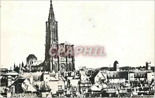 Moderne Karte Strasbourg (Bas Rhin) Vue Generale et la cathedrale