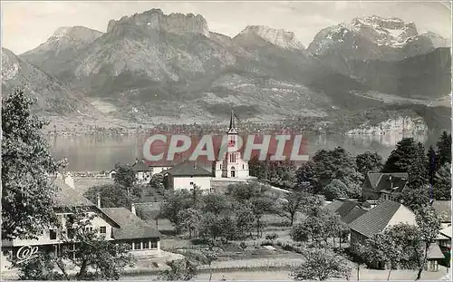 Moderne Karte Lac d'Annecy vue Generale sur Sevnier